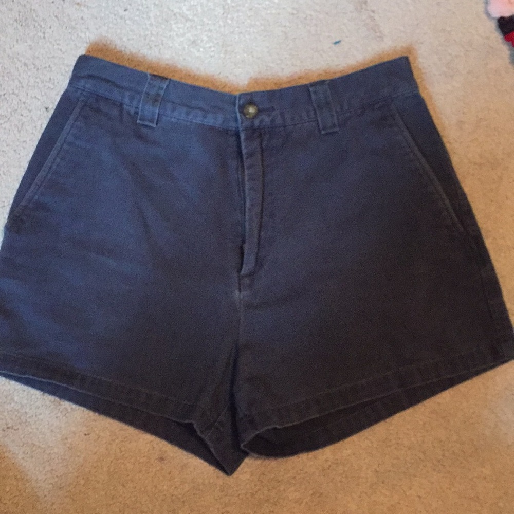 High waisted khaki shorts